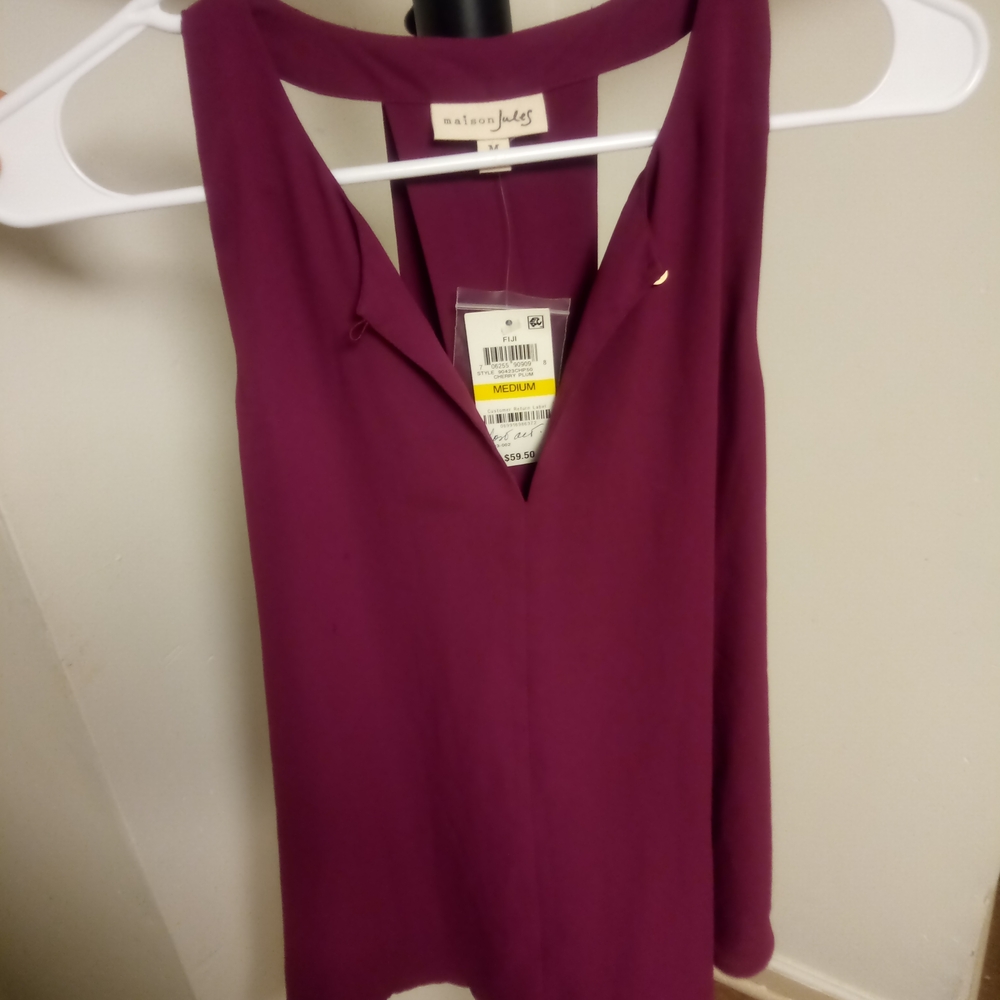 Maison Jules Plum V-Neck Blouse